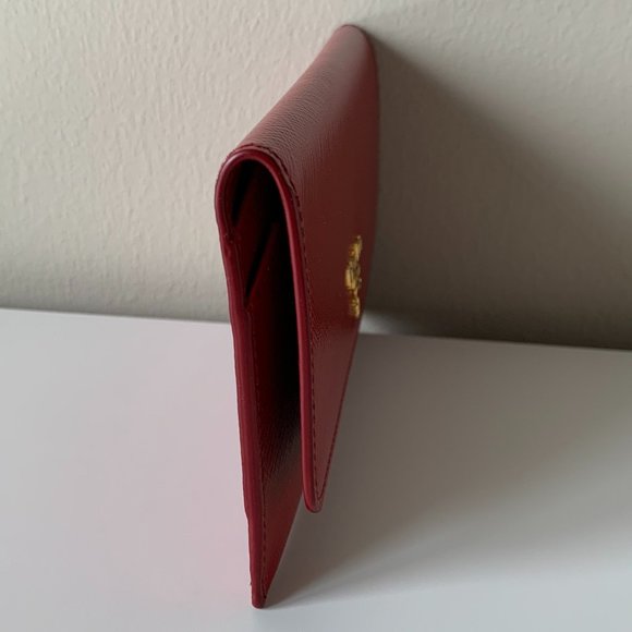 Prada Red Small Saffiano Leather Card Wallet - Picture 5 of 9